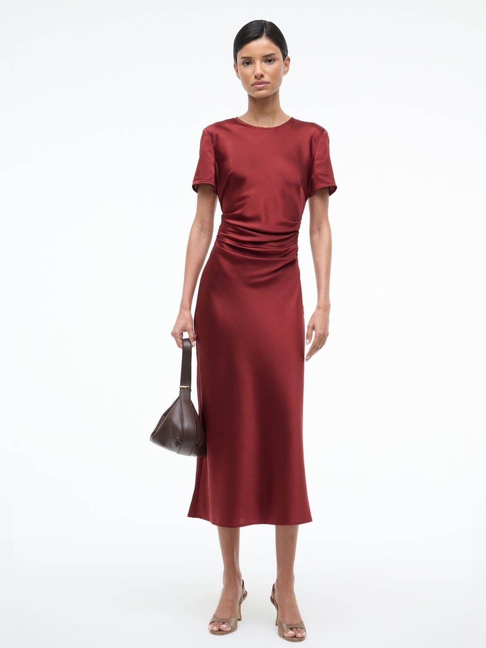 Staud Marcel Silk Dress in Sangria 4 - Picture 11 of 11